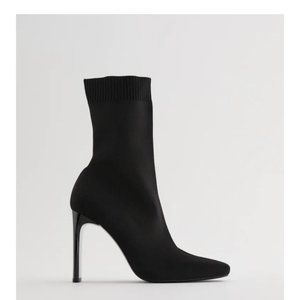ZARA HEELED SOCK-STYLE ANKLE BOOTS